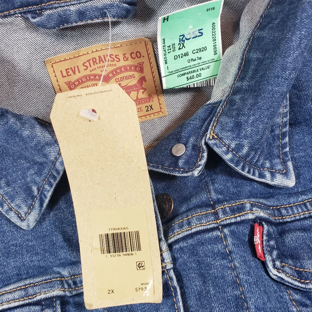 Levi's Trucker Jacket Men's Blue  Wash Denim 2X NWT - Picture 5 of 13